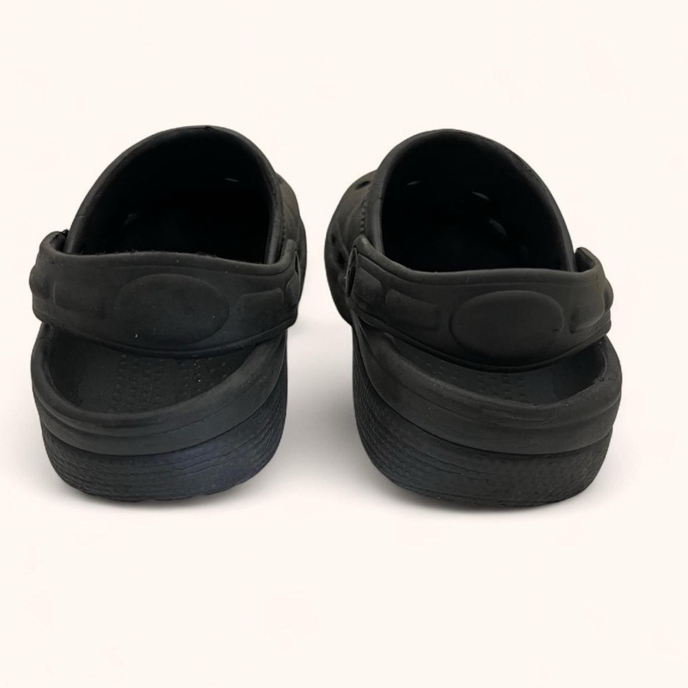 All Black Imitation Crocs Unisex Boy Girl Play Clogs Toddler 11C 11.5C 12C - Picture 3 of 8